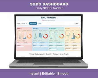 SQDC Dashboard | Lean Manufacturing KPI Tracker (Digital)