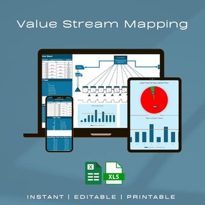 Automated Value Stream Mapping Excel Template | Lean Six Sigma Tool - Etsy