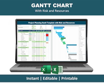 Plantilla de diagrama de Gantt en Excel / Planificador de cronogramas de gestión de proyectos / Herramienta de programación y seguimiento de tareas
