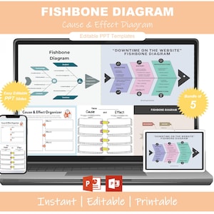 Fishbone Diagram |  Cause and Effect Diagram | Editable Excel & Visio Template