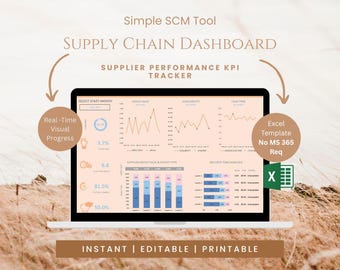 Supplier Performance KPI Tracker | Supply Chain Dashboard Excel | Defects and Sales Analyzer