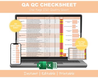 ISO Compliance Quality Assurance Checklist | Internal Audit Excel Template
