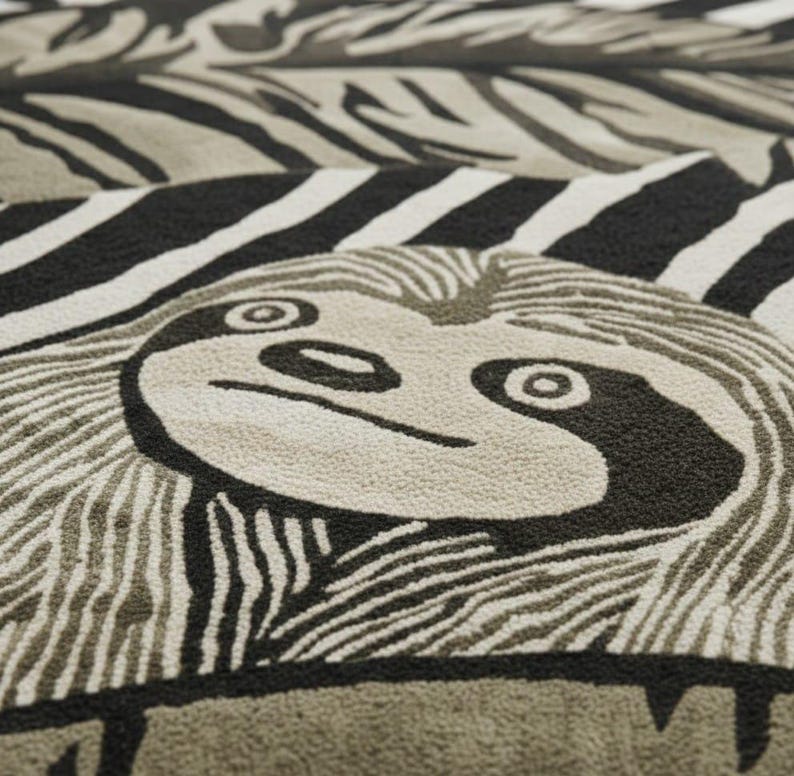 Sloth Jungle Rug for Living Room | Handmade Animal Rug | Soft Cut Pile ...