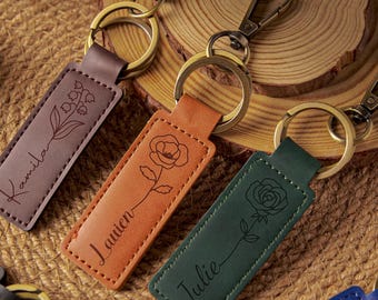 Llaveros personalizados para fechas o lugares especiales, regalos de viaje, llaveros personalizados, llaveros de cuero vintage, regalo bendecido, regalo para el mejor amigo.