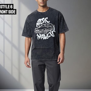 Vintage Washed Cotton T-Shirt, Arctic Monkeys Graphic Print, Oversized Streetwear Tee