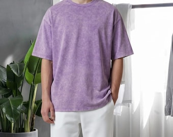 Mens Vintage Washed T Shirt, Oversized Cotton Tee, Loose Fit Short Sleeve Shirts, Casual Streetwear Tops, Retro Y2K Style Summer Tee