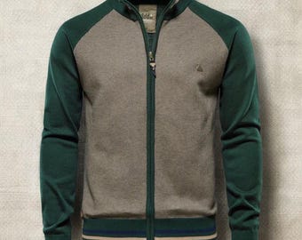 Cárdigan de punto con cremallera para hombre, suéter informal de algodón, chaqueta de invierno cálida con patchwork, top urbano con cremallera, prenda de punto de manga larga