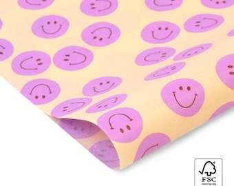 Seidenpapier Smiley Pink | 50 x 70 cm | Geschenkpapier | Tissue Paper | Verpackung | Modern, Elegant, Boutique, Geschenk, SALE