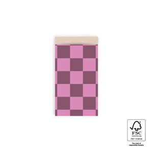 XS - Geschenktüten Big-Check-Muster Beet Red/Pink | Papiertüten |Geschenkverpackung | Candy Bar | Mitgebseltüten, Geschenktüten, SLAE