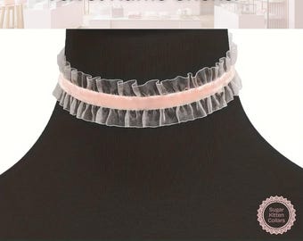 Pink Lace Choker Necklace For Girls Bowknot-Bell Choker-Lolita Heart Necklace | UK