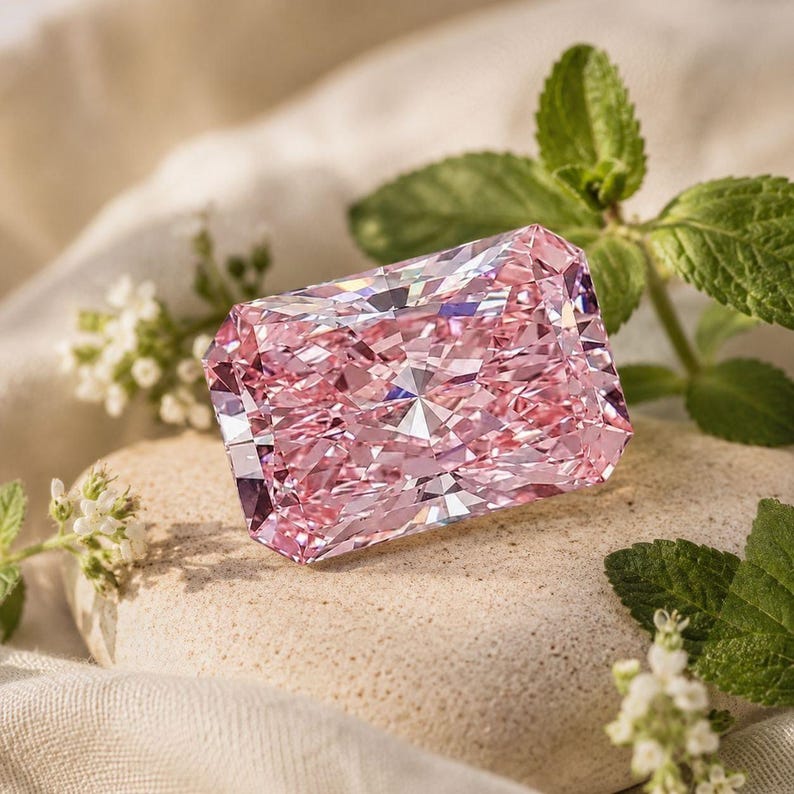 Stralend geslepen 3,00 karaat fancy intens roze VVS2-gecertificeerde losse, in het lab gekweekte diamant afbeelding 2