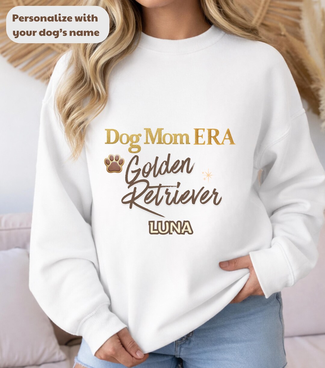 Personalized Golden Retriever Dog Mom Era Shirt, Custom Golden ...