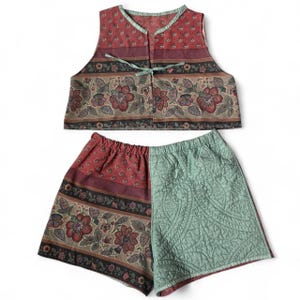 Handmade Patchwork Floral Two-Piece Set | Cottagecore Y2K One of a Kind