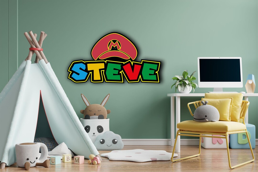 Super Mario Wooden Name Sign, Kids Room Decor, Personalized Gift - Etsy
