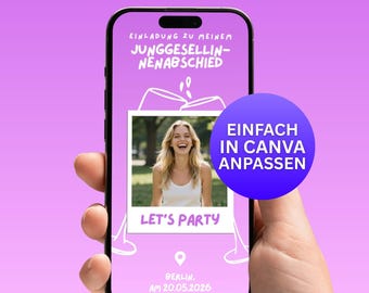 Digital WhatsApp Video Hen Party Invitation | 3-in-1 Animated Invitation, Agenda, Packing List | Hen Party Template Canva