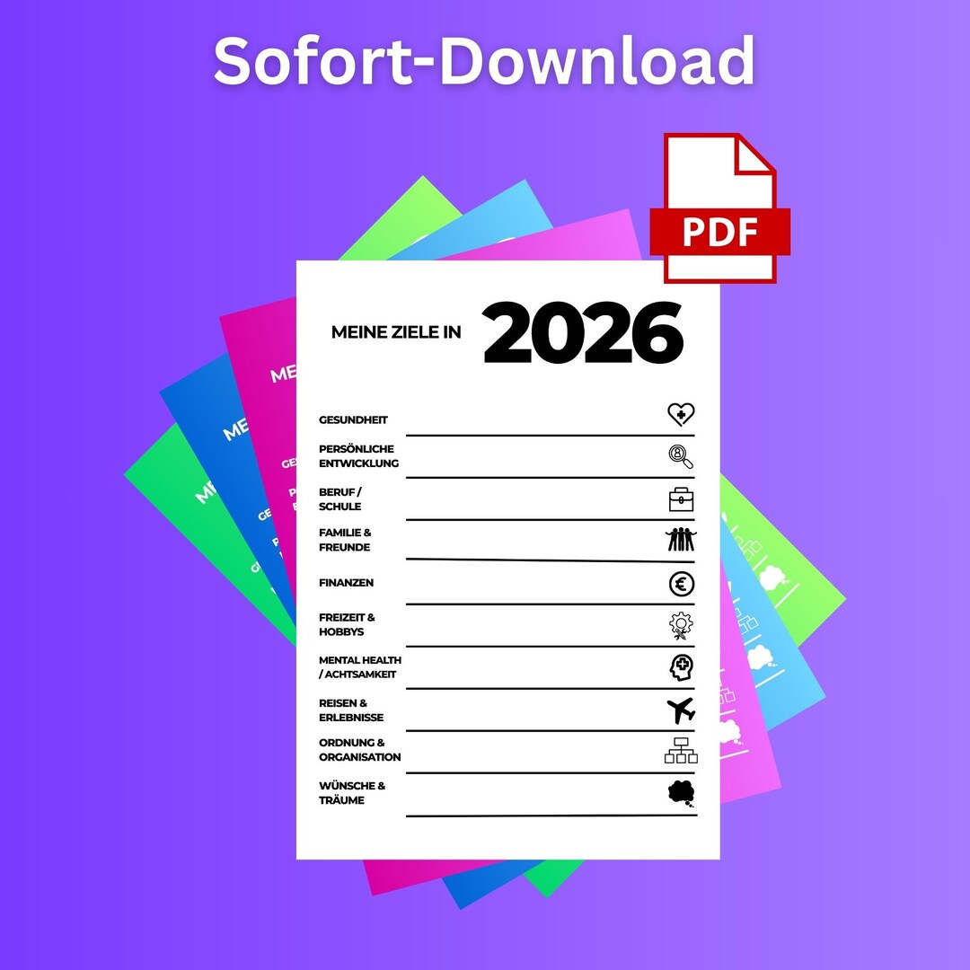 My Goals 2026 PDF • Annual Goals Template • Goal Setting Worksheet ...