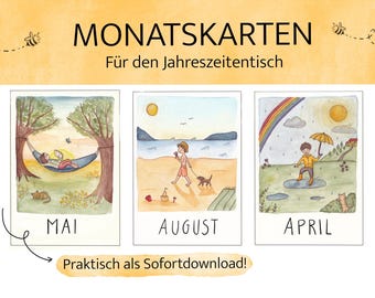 Monthly cards for the seasonal table