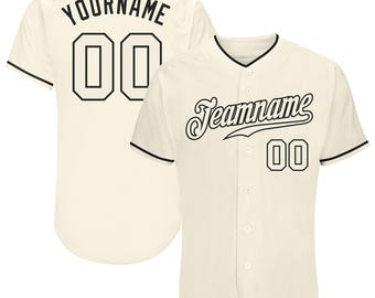 Custom Cream Cream-Black Authentic Baseball Jersey