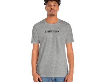 LIMITLESS Abschlag | Minimal Text Grafik T-Shirt, Motivations Slogan Shirt