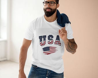 USA Flag Graphic T-Shirt, Patriotic 4th of July Tee