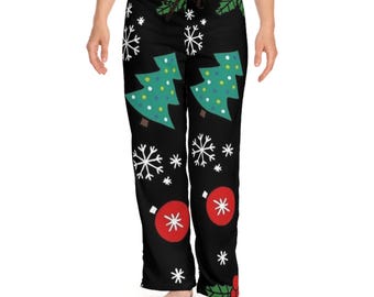 Weihnachtspyjamahose, Feiertagsfestdruck, Damen Lounge Wear