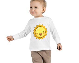 Cheerful Sun Toddler Long Sleeve Tee – Unisex Kids Outfit