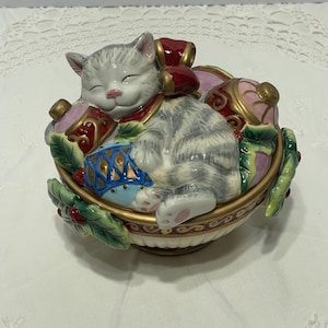 Fitz and Floyd Cat Trinket - Etsy