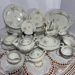 Vintage 46-piece dinnerware set from the Vogue line by Royal Jackson.