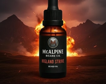 Highland Strike Beard Oil – Smoky Spiced Wood Scent