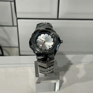 Custom Oakley Y2K Futuristic Metal Wristwatch White Dial