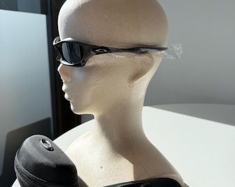 Vintage Inspired Oakley Splice Sunglasses Charcoal Frame Smoky Silver Lens