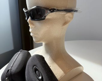 Vintage inspirierte Oakley Splice Sonnenbrille Charcoal Rahmen schwarze Linse