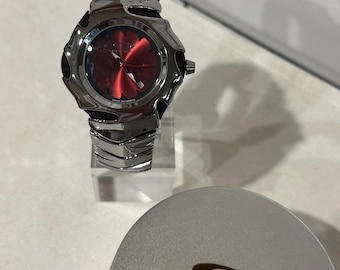 Custom Oakley Y2K Futuristic Metal Wristwatch Red Dial