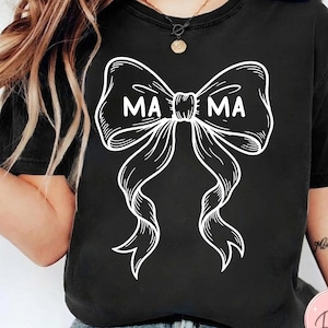 First Mother's Day SVG, Coquette Bow Mama PNG, Hand Drawn Mother’s Day Shirt Design, Retro Mom SVG, Gift for New Mom Digital Download,