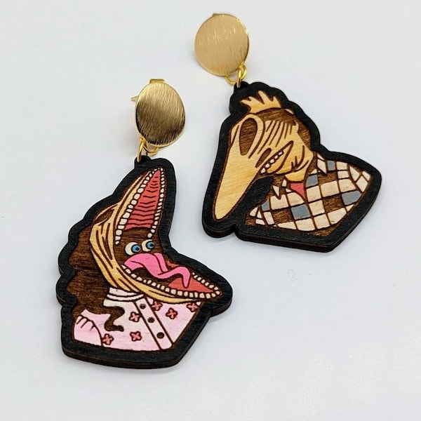 Beetlejuice Earrings | Halloween Spooky Season Mismatched accessories | Barbara and Adam Jewelry || Halloween Accessories stocking stuffer