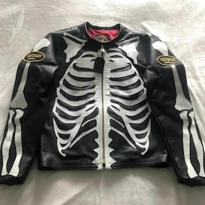 Vanson Skeleton Leather Jacket - Etsy