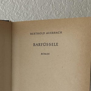 Vintage German Book Barfüssele 1953 - Berthold Auerbach Novel - Rustic Cottage Decor