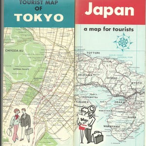 Two Vintage 1970s Tourist Maps of Japan