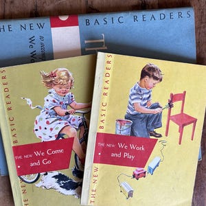Vintage 1956 Children’s Basic Readers Set of 3 | Mid Century Illustrated School Books