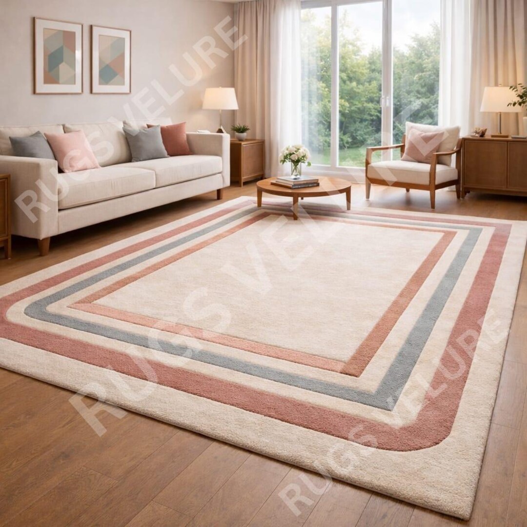 Modern Soft Border Design Area Rug - Etsy