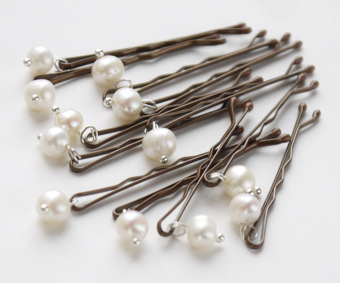Freshwater Pearl Hair Pins - Gold