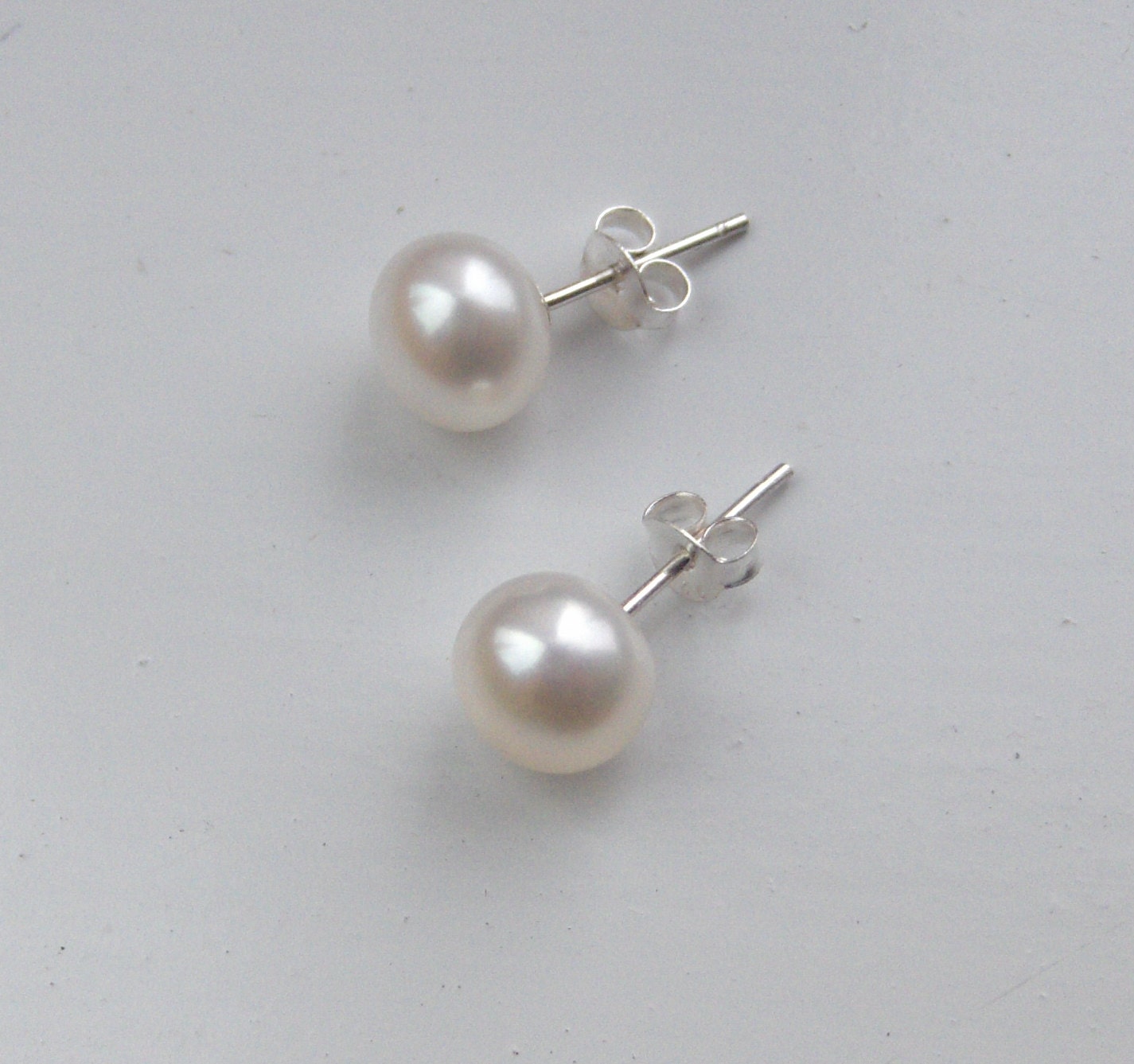 Ivory Pearl Earrings 9mm Ivory White Freshwater Pearl - Etsy