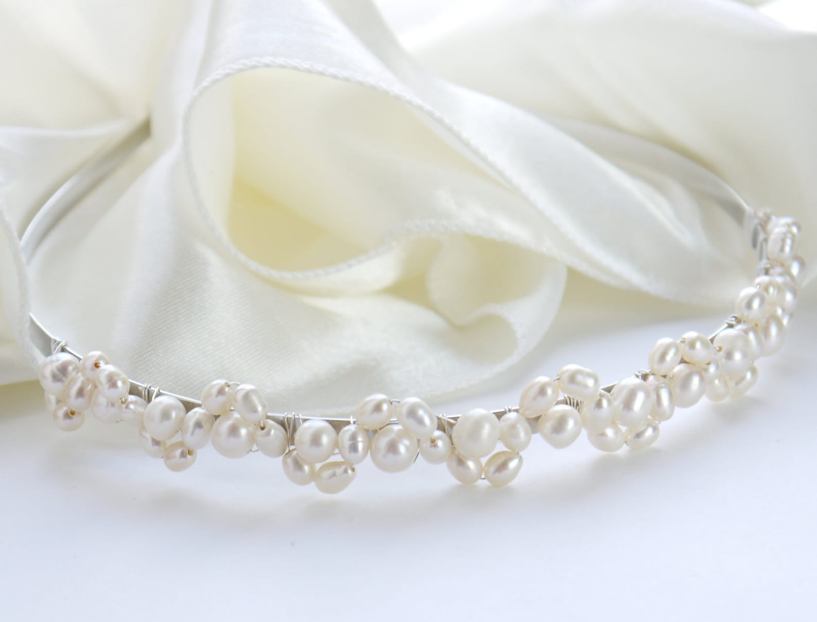 Freshwater Pearl Headband with Painted Leaves main image 0