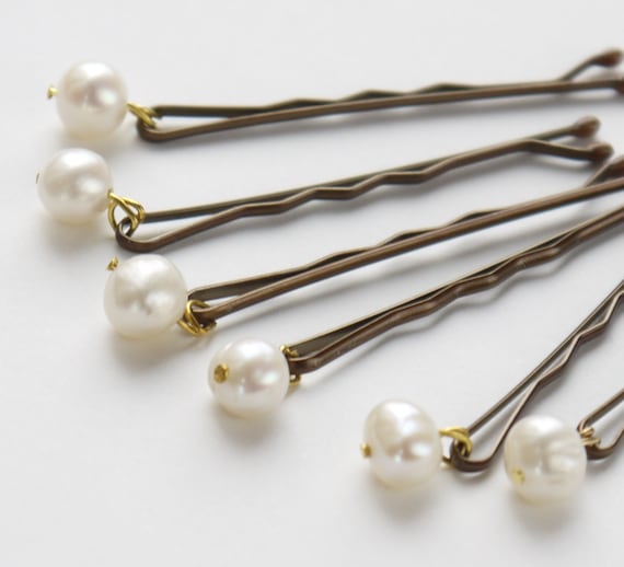 Ivory pearl hair pins deals