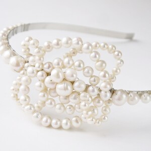 Pearl Celtic Knot Tiara Freshwater Ivory White Pearls Silver Wedding ...