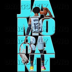Ja Morant png , Printable digital  t-shirt design, ready to print 300dpi,4500x5100 pixel,3 images included