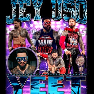 Jey Uso png, 4 letters, één woord png, Yeet Repeat png, afdrukbaar digitaal T-shirtontwerp, klaar om af te drukken 300 dpi, 4500 x 5100 pixel. (3 png inbegrepen)