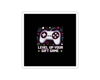 Level Up Your Gift Game Sticker | Gaming Controller, Gamer/Coding Desk Decal