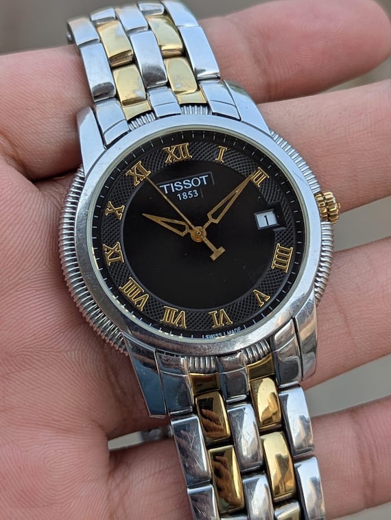 Tissot 1853 Ballade Quartz R460-360 Black Dial Two-tone Vintage