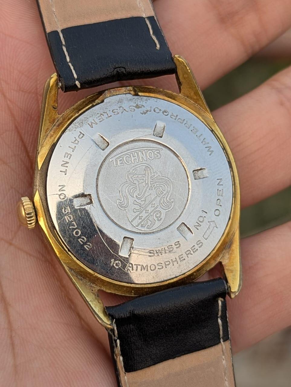 Technos Star Chief Automatic Gold Plated Vintage Men's Watch Swiss